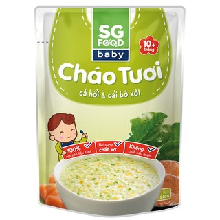 Cháo tươi SG Soup – Cá hồi & Cải bó xôi (240g) (10 tháng)