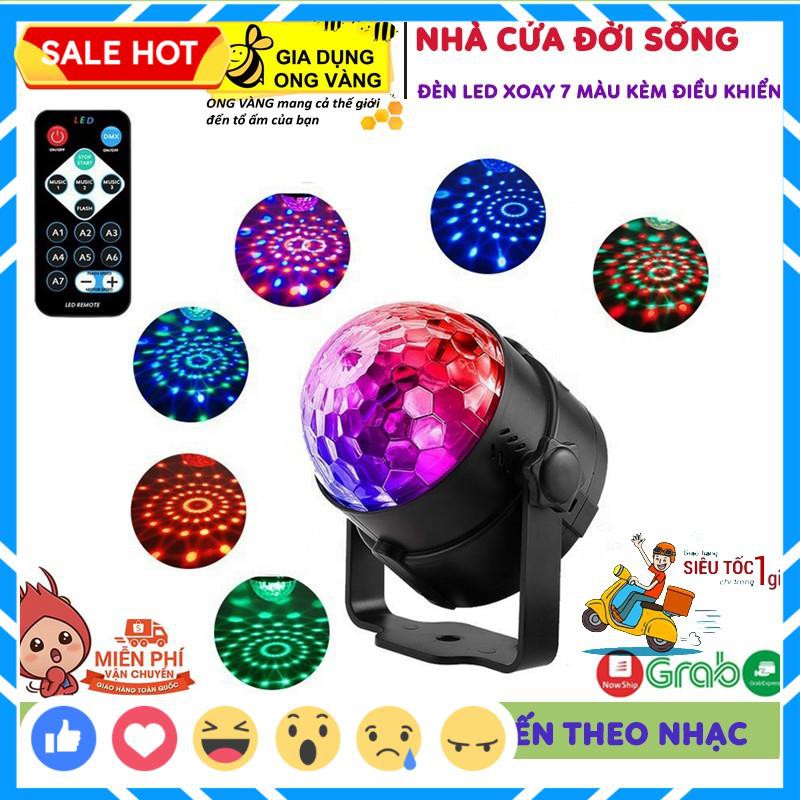 💕FREESHIP💕 Đèn Led Xoay Trang Trí 7 Màu Cảm Ứng Xoay Theo Nhạc, Đèn Led Xoay Vũ Trường, Bar, Sân Khấu Dành Cho Dân Bay