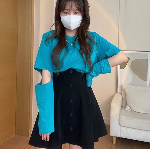 Chân váy COZOKC lưng cao thời trang mùa thu dành cho nữ