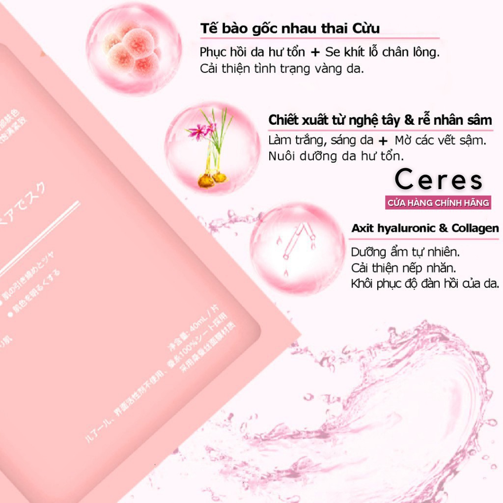 Mặt Nạ Nhau Thai Cừu Tế Bào Gốc Nhật Bản Phục Hồi Da, Dưỡng Da, Cấp Ẩm Và Bổ Sung Collagen Cho Da | BigBuy360 - bigbuy360.vn