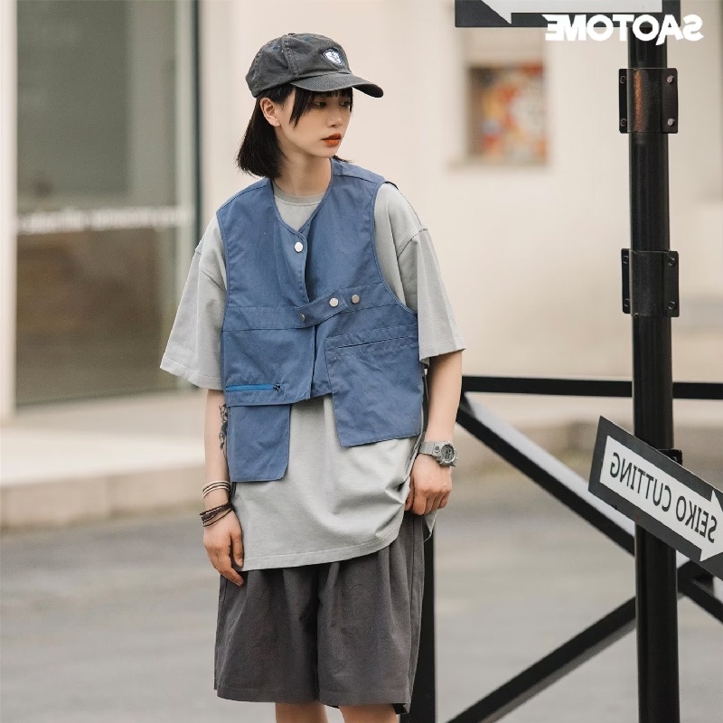 Áo Ba Lỗ Dáng Rộng Cỡ Lớn Thoải Mái Phong Cách Hip Hop Đường Phố Hàn Quốc Thời Trang Mùa Hè Cho Nam Và Nữ M-2XL