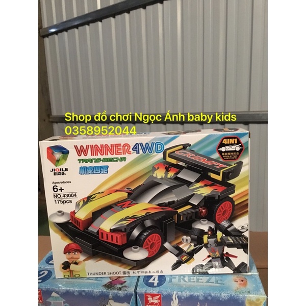 Bộ đồ chơi ghép hình lego ô tô, lego xe đua 175 chi tiết, giúp bé phát triển trí thông minh