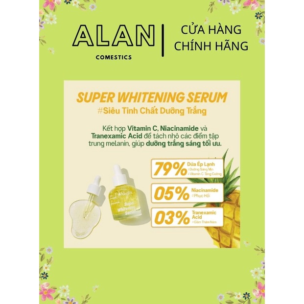Tinh Chất Dứa Dưỡng Trắng Vegick Super Whitening Serum 30ml