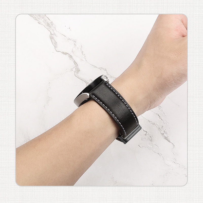 Dây Đeo Bằng Da 20mm Có Khóa Nam Châm Cho Đồng Hồ Thông Minh Samsung 5 40mm 44mm Watch4 Classic 42 46mm Geniune Galaxy Watch5 Pro 45mm