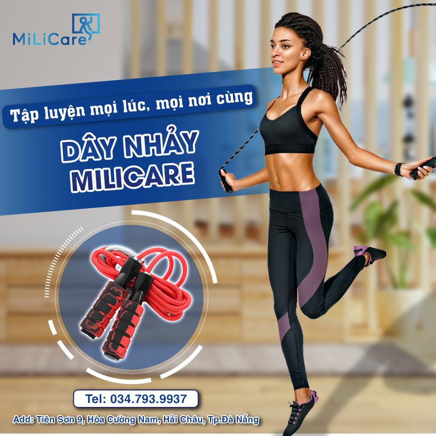 Dây nhảy thể lực đàn hồi Milicare Sport đàn hồi cao cấp