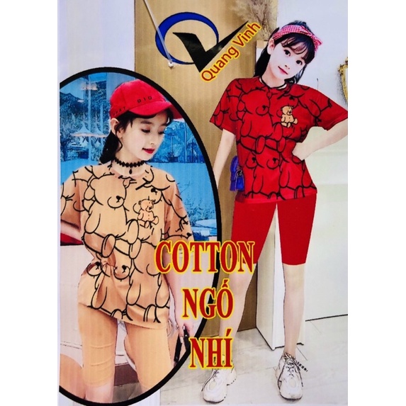 Đồ bộ cotton ngố bé gái