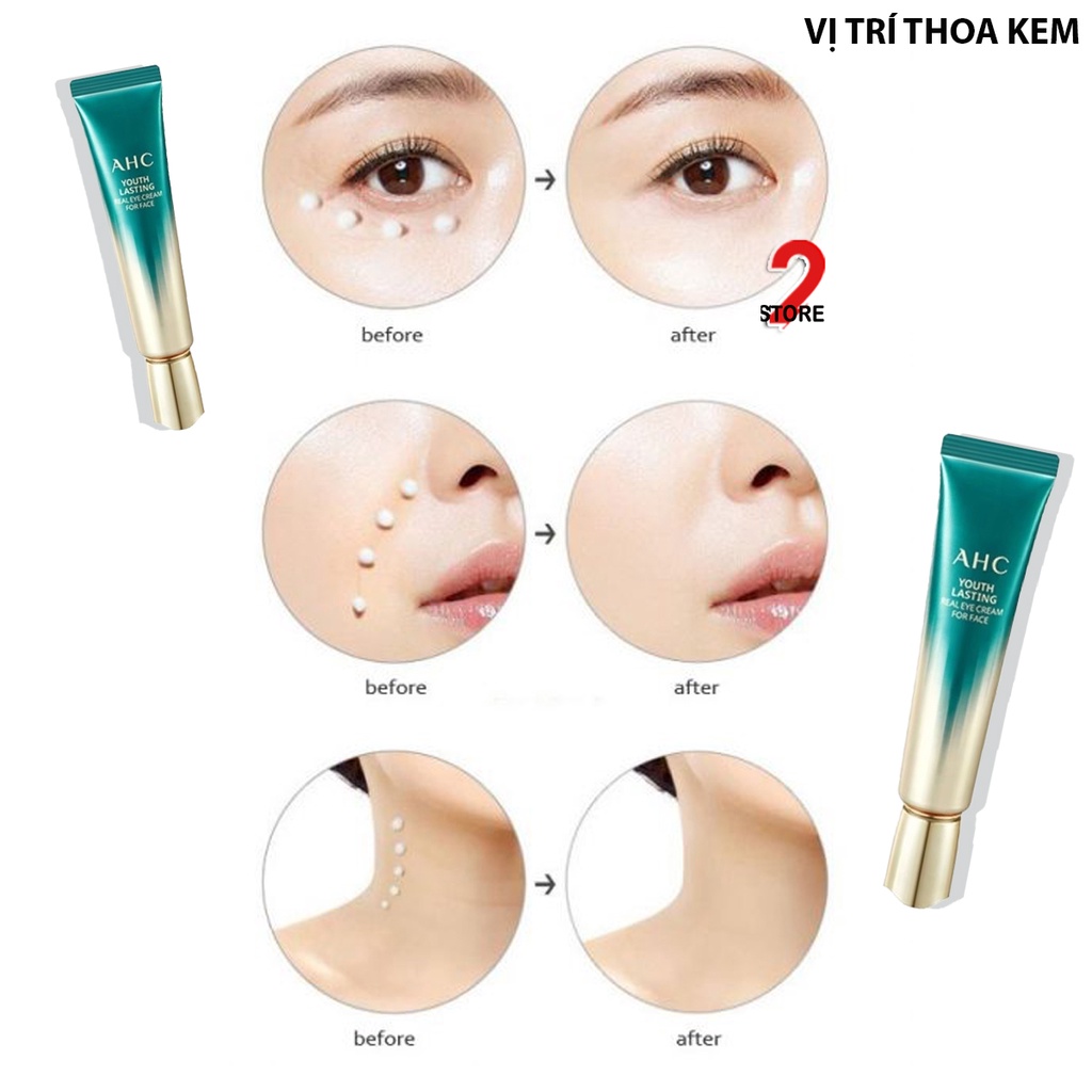 Kem Mắt AHC Ageless Real Eye Cream For Face 12ml &amp;30ml Hàn Quốc.