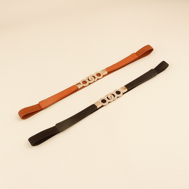 Thắt Lưng Mỏng Khóa Tròn Mạ Vàng Thời Trang Cho Nữ