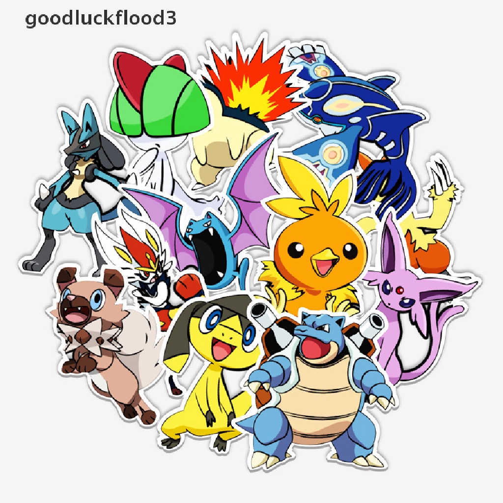 Bộ 50 Miếng Dán Hình Pokemon Nhật Bản Trang Trí Đàn Guitar Laptop