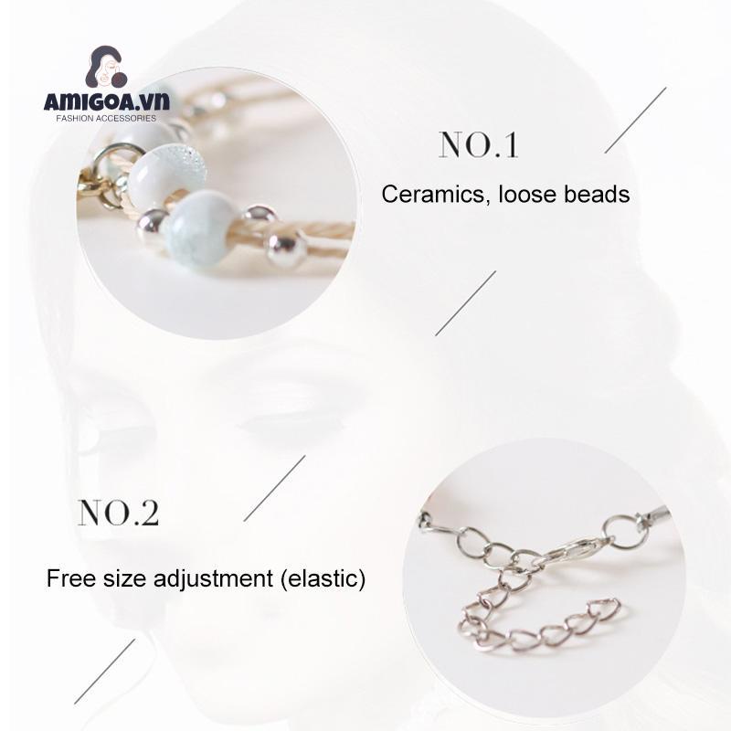 Vòng Đeo Tay Bằng Gốm Họa Tiết Chữ Dễ Thương Bắt Mắt Sành Điệu