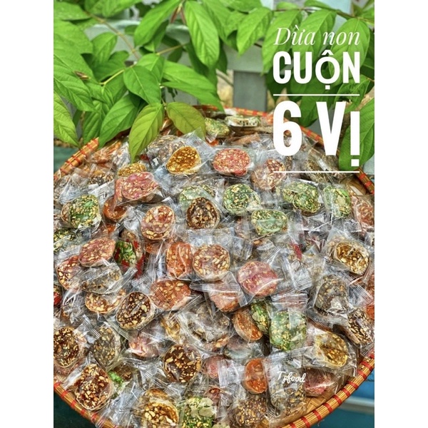 Kẹo Dừa Non Cuộn Bánh Tráng Mix 6 Vị Lon 400Gram[FREE SHIP]TỪ ĐƠN 50K, [Loại Đặc Biệt] Hàng ngon nhà làm