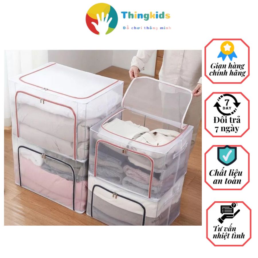 Túi Đựng Chăn Màn Quần Áo Khung Sắt họa tiết ngẫu nhiên / trong suốt - Thingkids