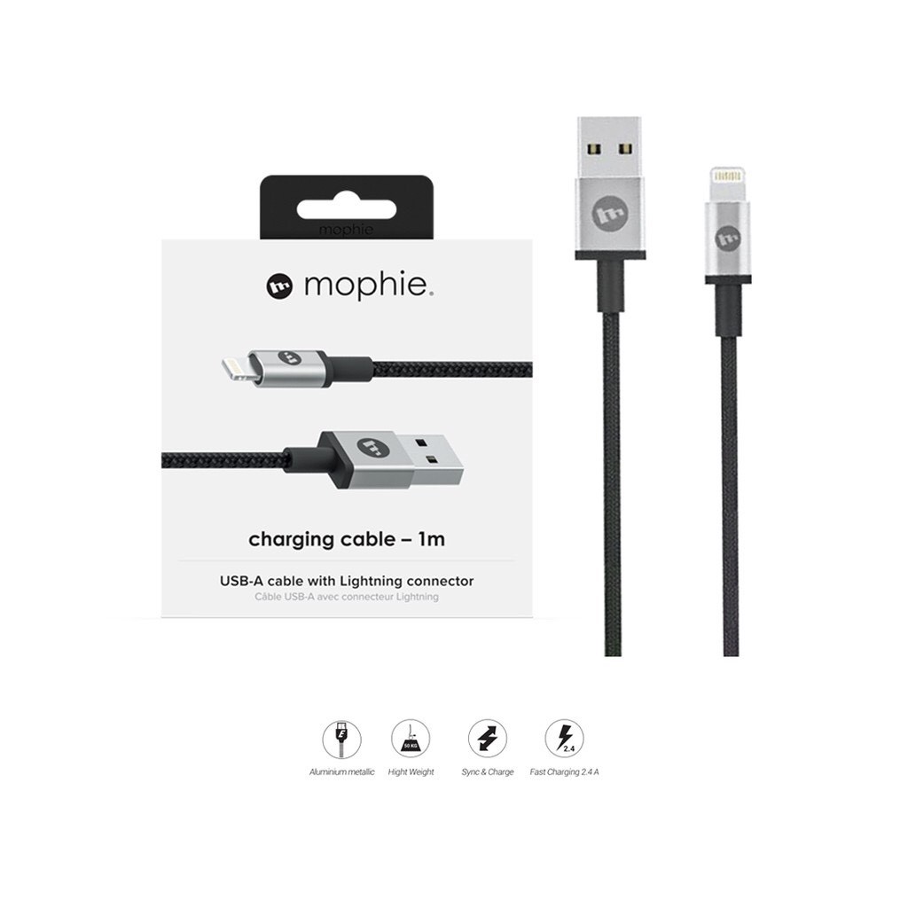 Cáp Lightning Mophie 1M - Đạt chuẩn MFI - Hàng Chính Hãng