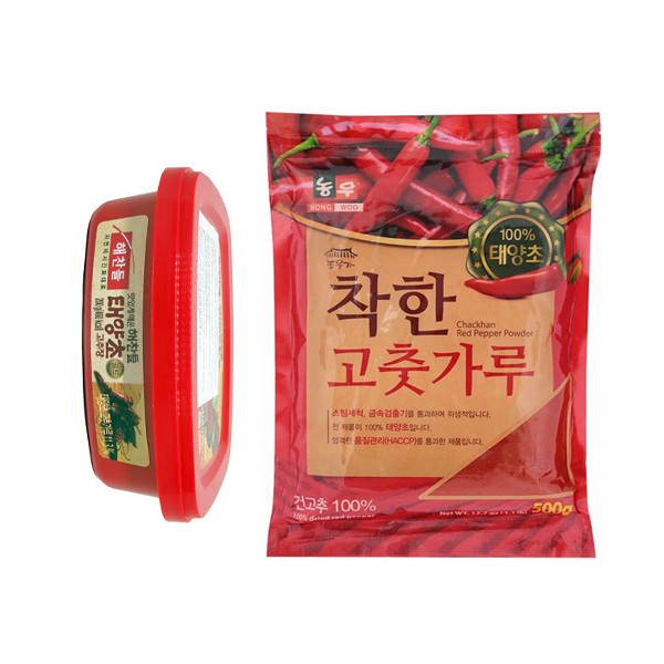 COMBO 500G ỚT BỘT MỊN HÀN QUỐC KÈM TƯƠNG ỚT GOCHUJANG TAEYANGCHO 200G