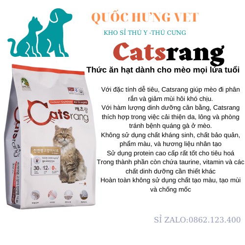 Catsrang 5kg- Thức ăn cho mèo mọi lứa tuổi-QUỐC HƯNG VET