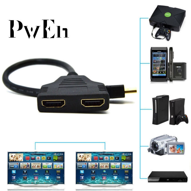 Cáp chia 2 cổng HDMI 1080p thiết kế tiện lợi dễ sử dụng