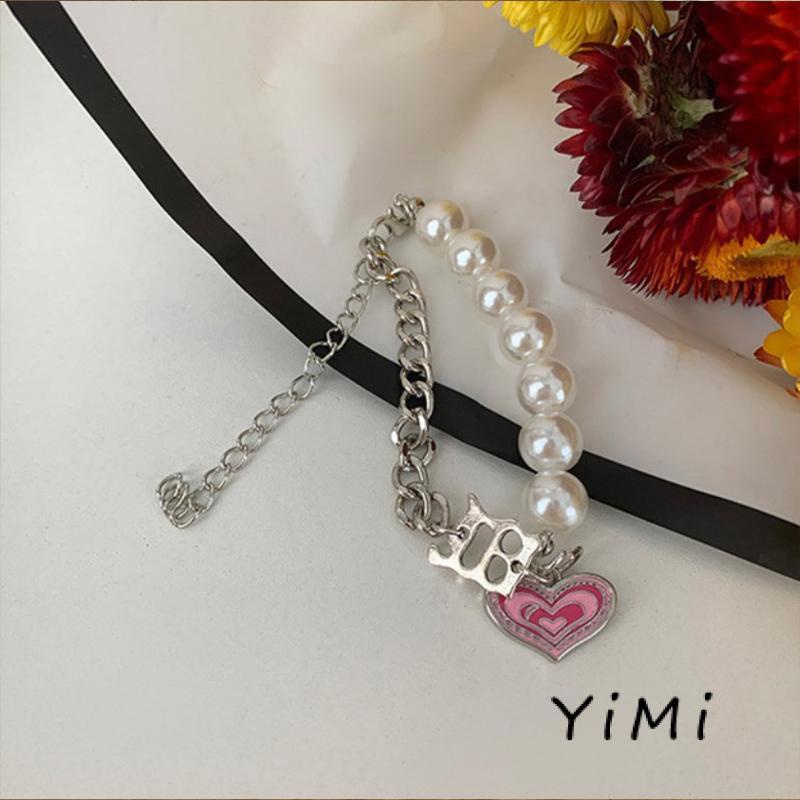 Vòng cổ/Lắc tay  chuỗi ngọc trai giả hình trái tim sang trọng cho nữ