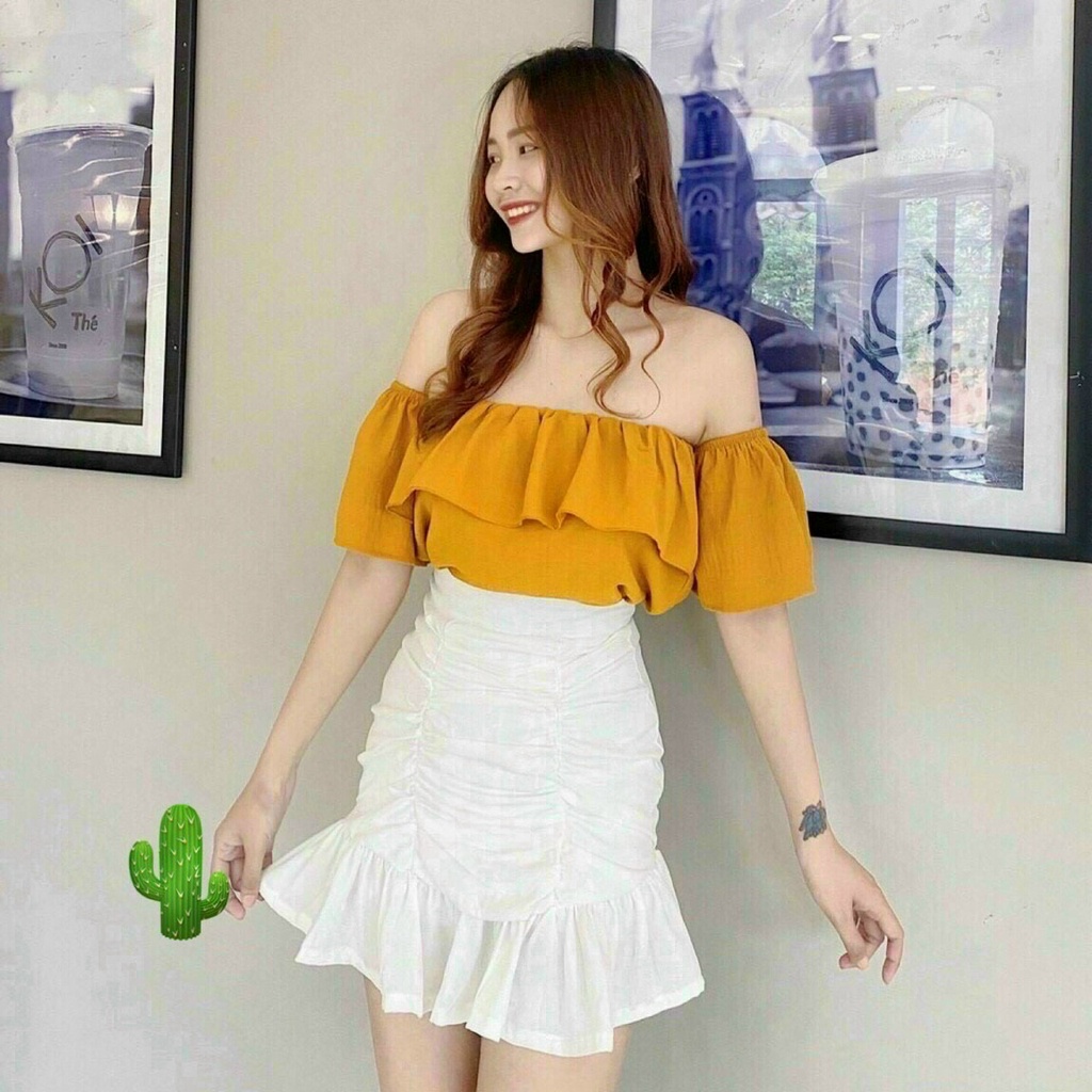 Áo Von Bẹt Vai Hai Tay Rời Crotop Tiểu Thư  TTPK0332