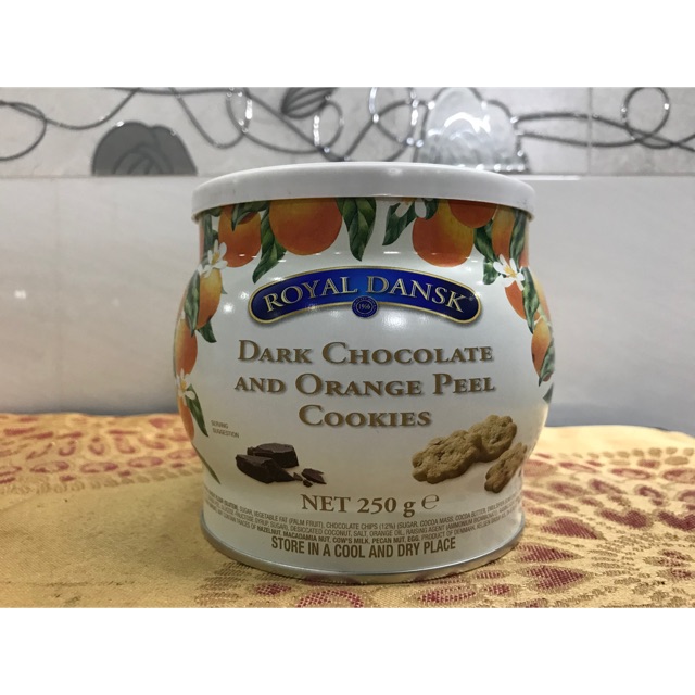 ROYAL DANSK Bánh quy sô cô la đen - vỏ cam 250g