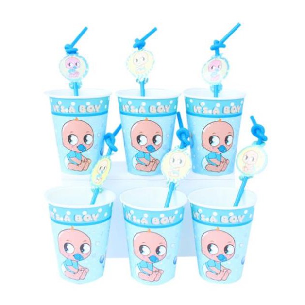 Ly giấy +sinh nhật bé trai-set 6 cái (nhiều mẫu)