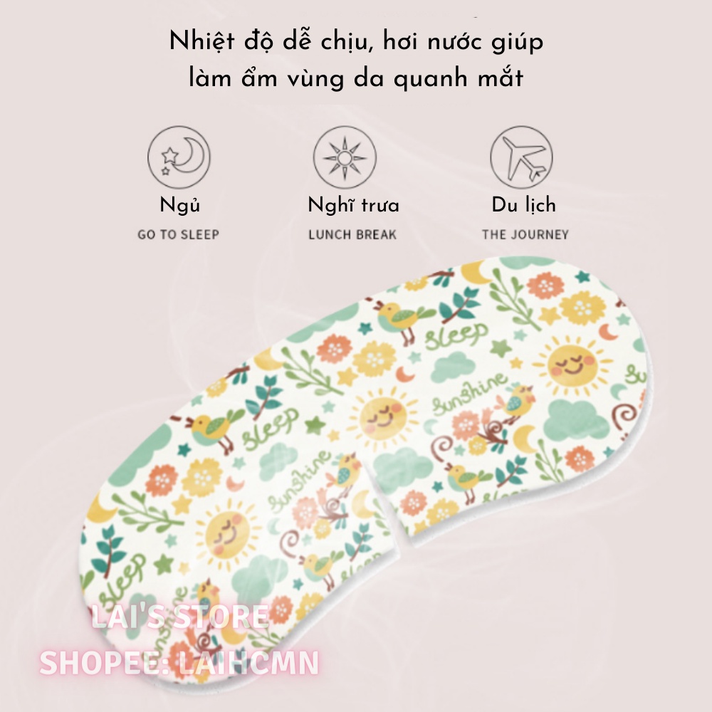 Túi 10 Miếng Mặt Nạ Mắt Nóng PISSA Xông Hơi Mắt Heating Eyes Mask Giảm Mỏi Mắt Căng Thẳng, Giúp Ngủ Ngon, Mờ Quầng Thâm
