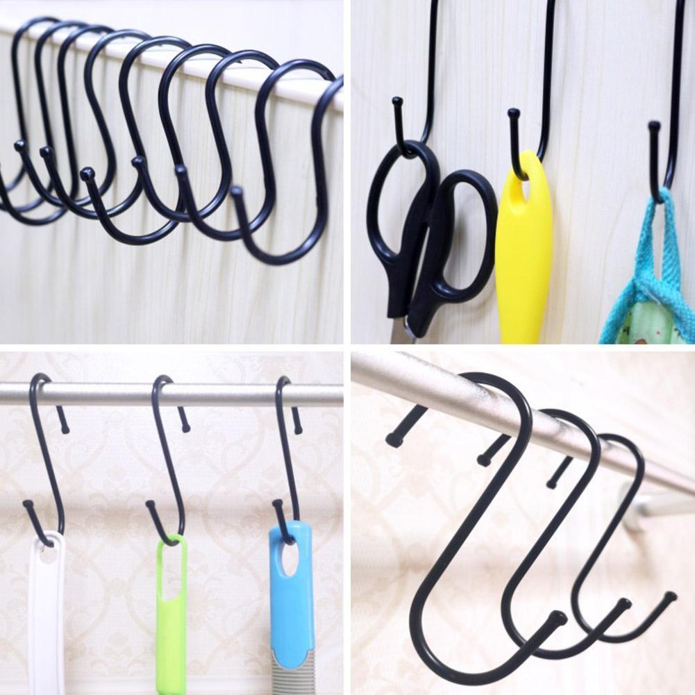 Móc treo đồ hình chữ S bằng sắt màu đen QUANGLONGcỡ lớn/ trung/nhỏ đa năng cho nhà bếP_MCS