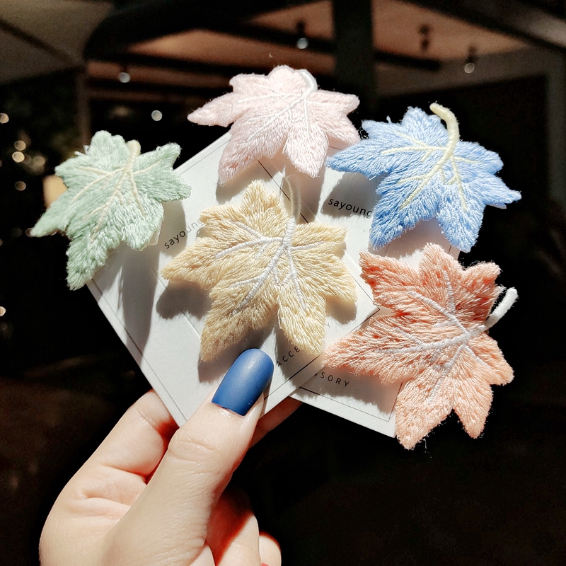Kẹp Tóc Hình Lá Phong Phong Cách Hàn Quốc