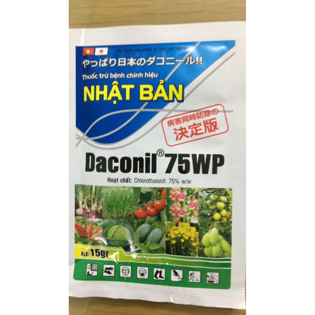 Thuốc trừ bệnh DACONIL 75WP hàng nội địa Nhật Bản_Trị bệnh thán thư, đốm lá, đổ ngã cây con