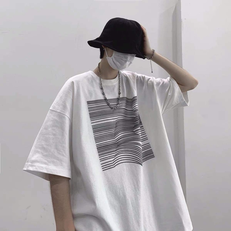 Áo thun tay lỡ vạch ngang TC12