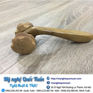 Cây lăn mát xa (massage) toàn thân 2 bánh gỗ