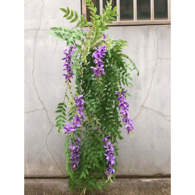 Hoa lụa - Bụi hoa Tử Đằng trang trí nhà đẹp LanDecor HC1020