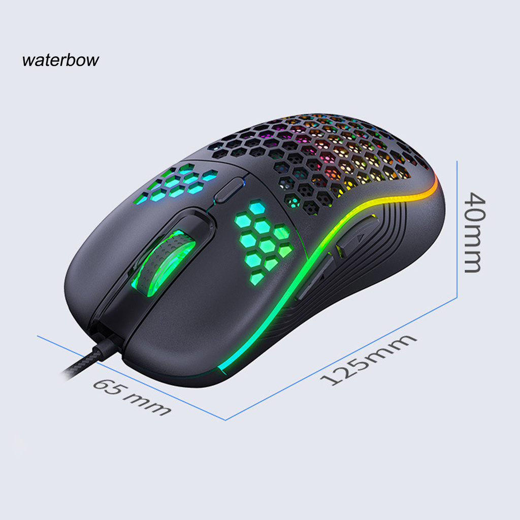 ww IMICE T98 7200DPI RGB Mouse Onboard Memory Honeycomb Hollow Ergonomic Design Extreme Responsiveness Wired Gaming Mouse for Gaming Computers