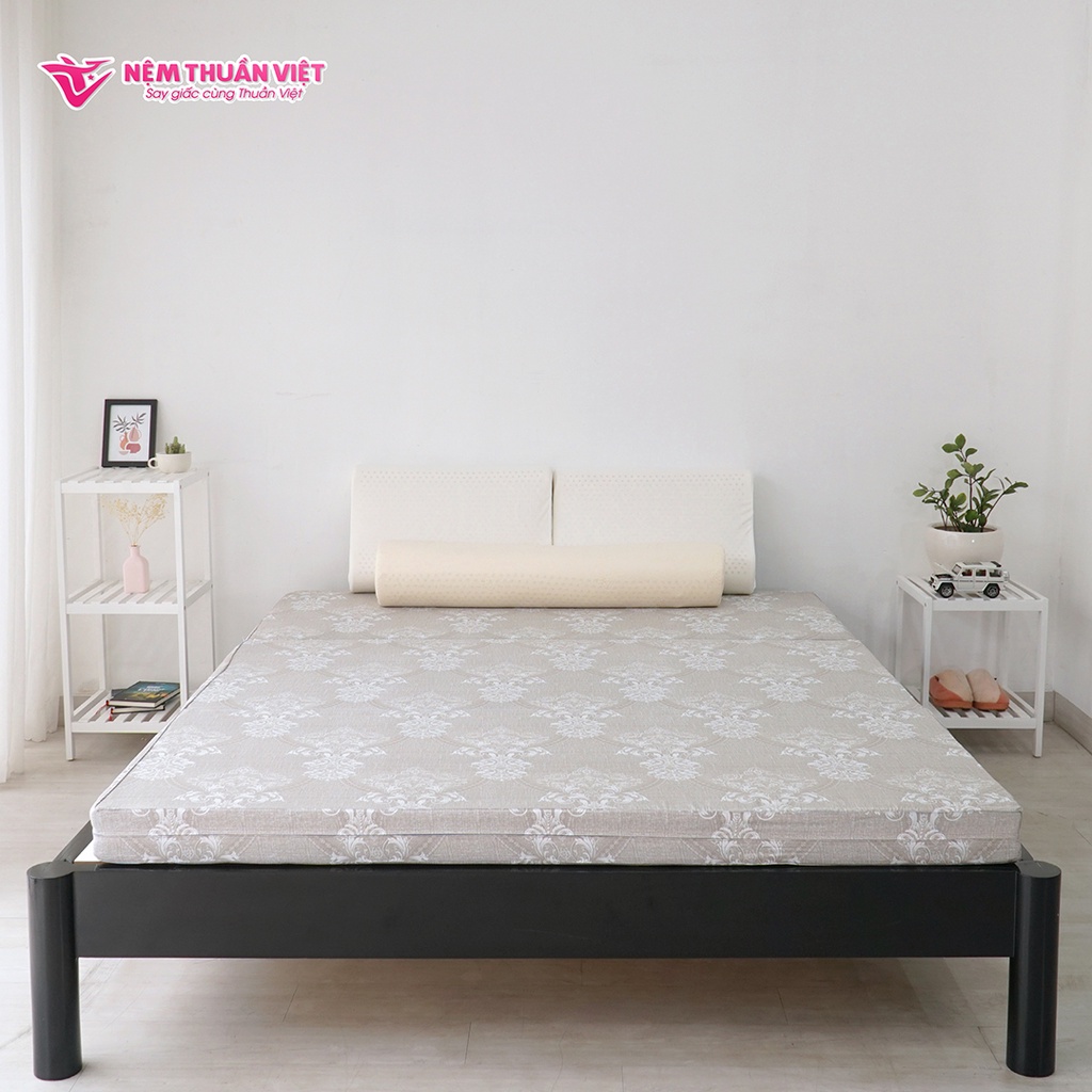 Nệm Bông Ép Gấp 3 Thuần Việt Dominic Cao Cấp, Thoáng Mát, Kháng Khuẩn, Nâng Đỡ Cơ Thể - Màu Ngẫu Nhiên