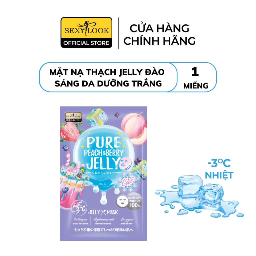 Mặt Nạ Thạch Jelly Đào Sáng Da Dưỡng Trắng SEXYLOOK Miếng Lẻ 38ml