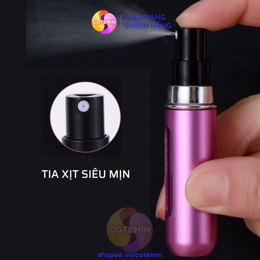 [Mã COSDAY giảm 8% đơn 150K] Chai Chiết Nước Hoa Tự Động LOẠI CAO CẤP Dạng Xịt Lọ 5ml Lấp Lánh Cực Đẹp COTEMIN