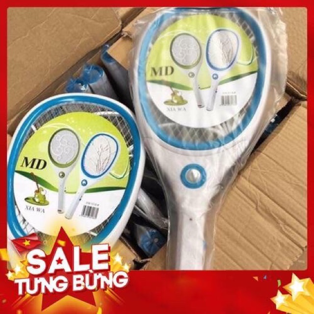 Vợt muỗi sạc tích điện cao cấp kèm đèn sáng.