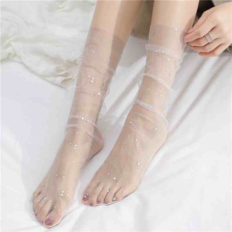 Đôi Vớ Cotton Màu Trơn Trang Trí Ren Hoa Xinh Xắn Cho Nữ[Quà tặng miễn phí
