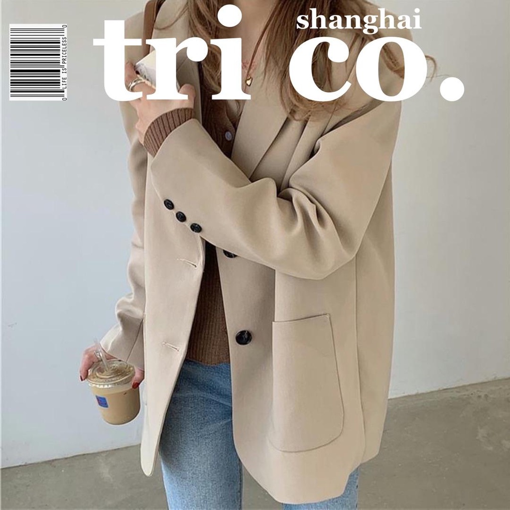 Áo Khoác blazer oversize Phong Cách Anh Quốc Thời Trang Mùa Xuân Mới 2023