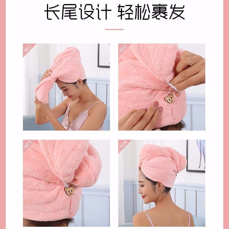 Khăn ủ tóc, khăn quấn tóc sợi microfiber siêu thấm, lông mềm, siêu nhanh khô E630