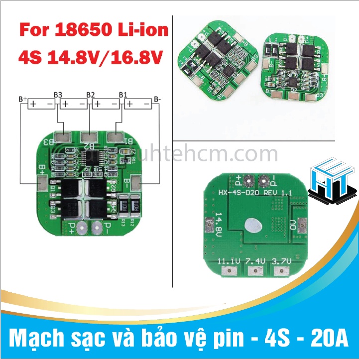 Mạch sạc và bảo vệ pin - 4S - 20A