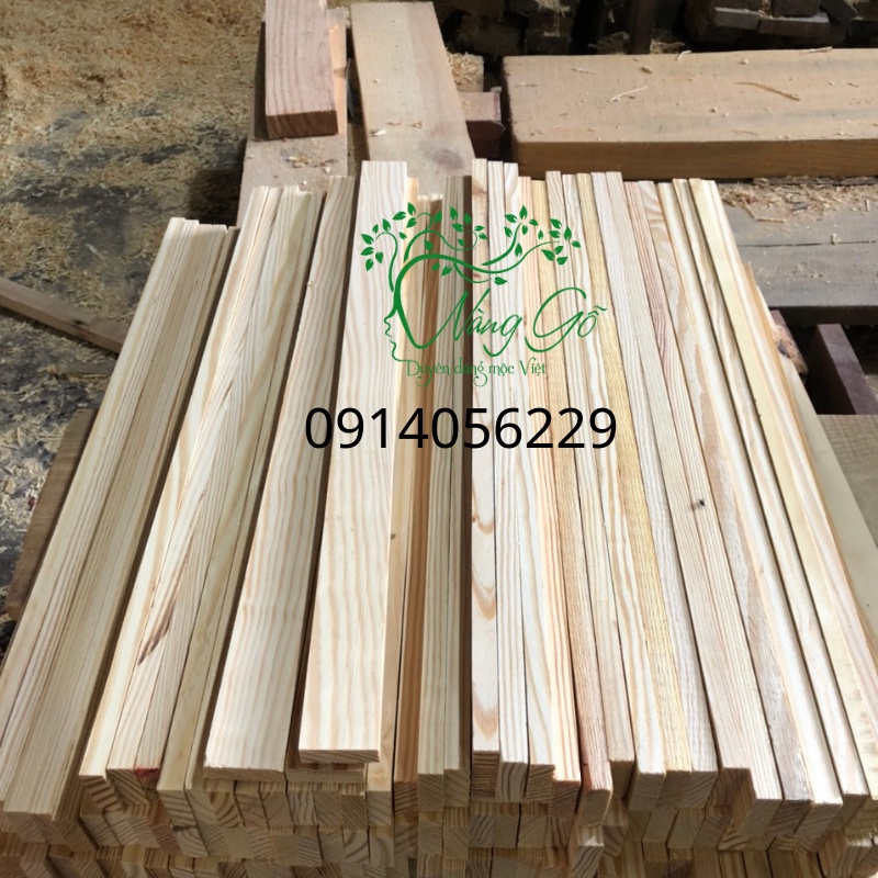 Combo 10 thanh gỗ Dài 100cm x Rộng 3cm x Dày 1cm