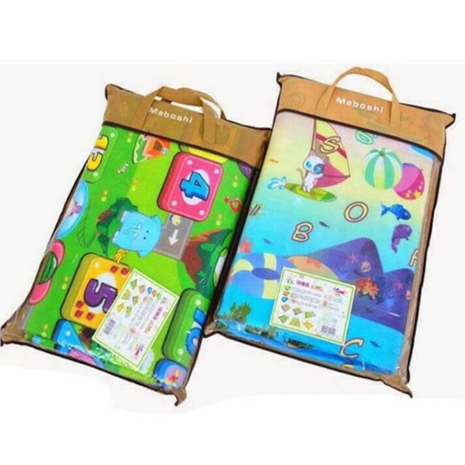 Thảm chơi 2 mặt 1m8x2m cao cấp cho bé Maboshi kèm túi đựng