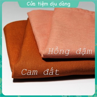 Khăn trải bàn, tủ lạnh - ghế phụ vải linen trơn dùng để thêu thủ công 50x50cm - Loại đặc biệt