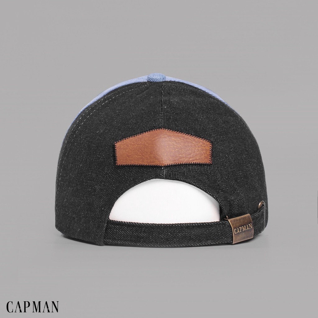 Mũ lưỡi trai chính hãng CAPMAN phom dáng thể thao vải jean màu đen xanh CM130