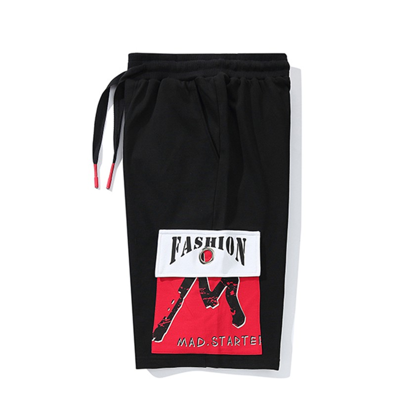 Bộ Quần Áo Thun Nam Thể Thao Mùa Hè Ngắn Tay Phối Quần Short Túi Hộp Hai Màu Đỏ Đen SET NAM 90000102 | BigBuy360 - bigbuy360.vn