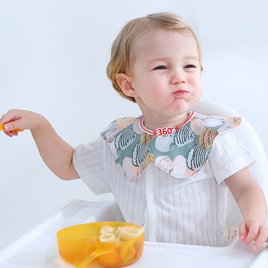 Bộ 3 yếm tròn xoay 360 độ 100% cotton chống thấm cho bé an toàn mềm mại không hầm bí nhiều mẫu họa tiết dễ thương