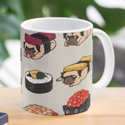 Cốc sứ Pug Sushi Mug