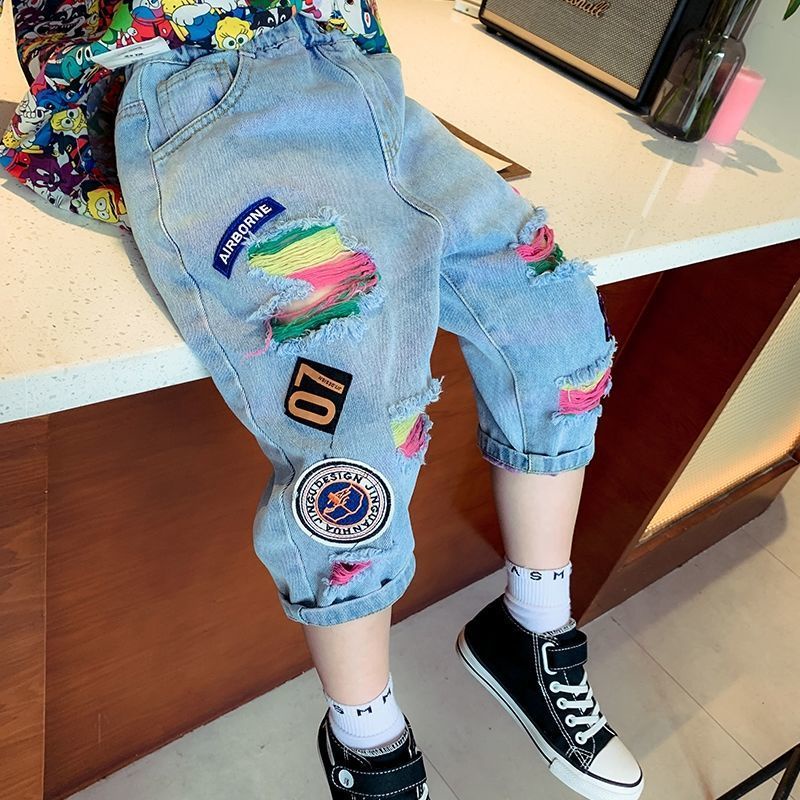 Quần short Jean Rách Cá Tính Thời Trang Mùa Hè Hàng Mới 2021 Dành Cho Bé Trai Và Bé Gái