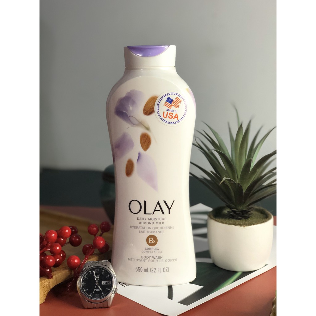 [USA][650ml-Mẫu mới] Sữa tắm Olay Almond Milk ( Sữa Hạnh Nhân) - Nhập khẩu CHÍNH HÃNG MỸ