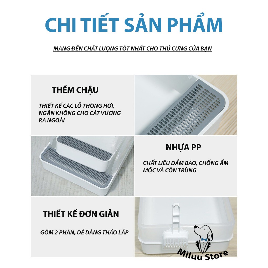 Chậu vệ sinh chó mèo, chậu vệ sinh có rào chắn dành cho thú cưng